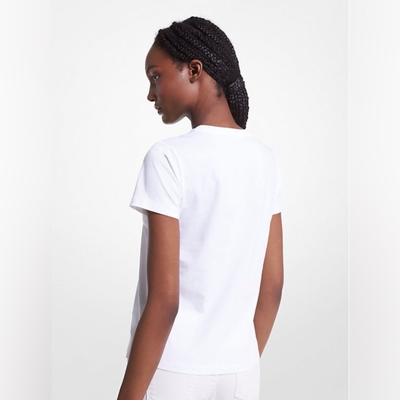 Michael Kors White/Gold Logo Aviator Print Organic Cotton T-Shirt | NEW/NWT!!🕶️ - Picture 2 of 8